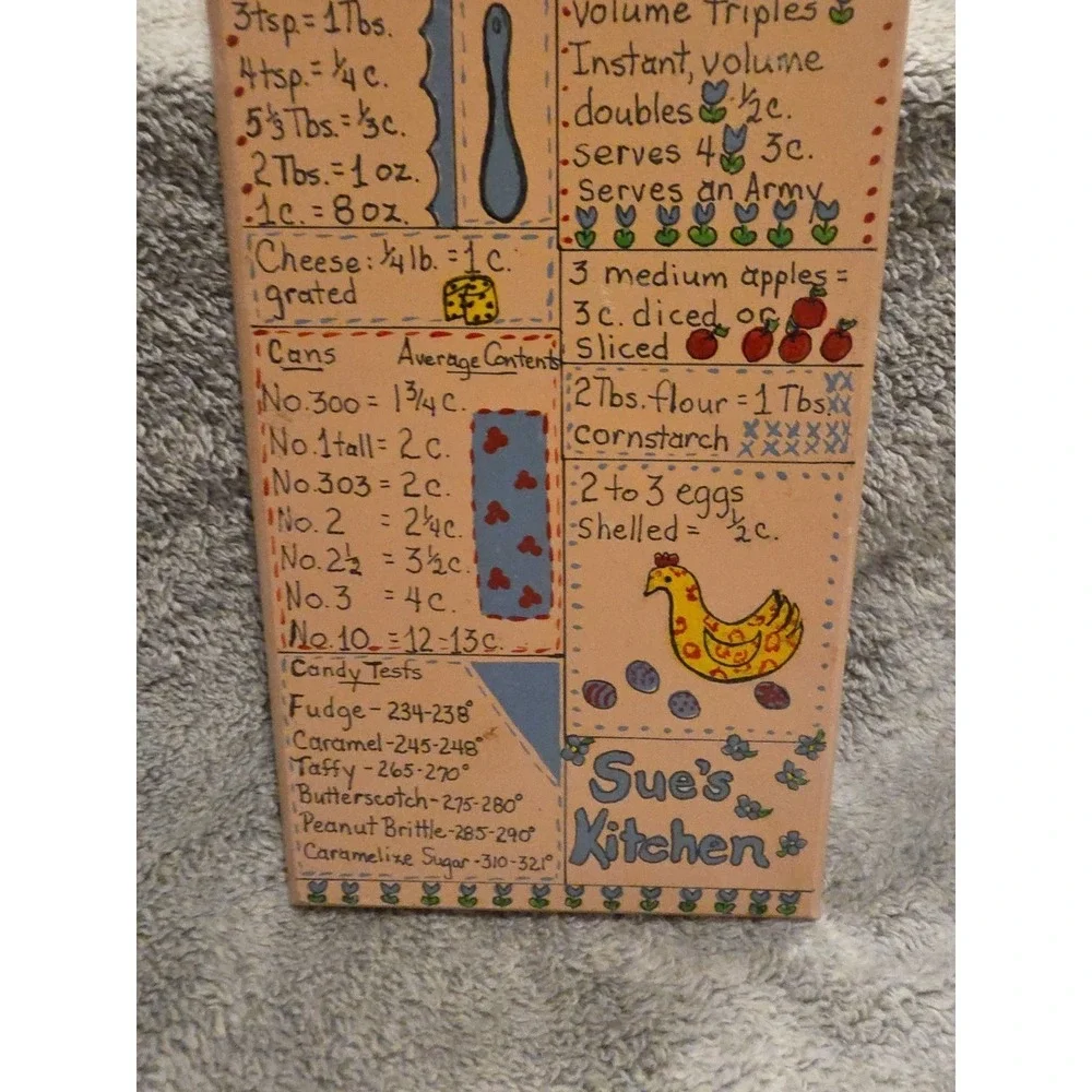 Wintage‎ Decorative Cutting Board With Measurements And Recipes 